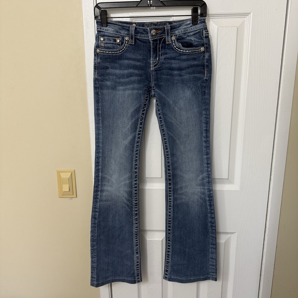 Miss Me Jeans Girls Size 16 Boot Cut JK7002B5 Rhinestones EUC